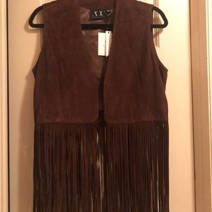 Brand new with tags fringe suede vest